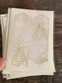 Image 3 of Bees Luminaria Note Card