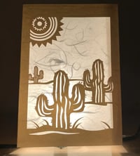 Image 1 of Saguaro Cactus Luminaria Note Card