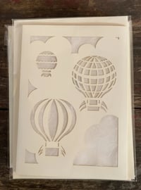 Image 2 of Three hot air balloon Luminaria Note Card