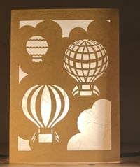 Image 1 of Three hot air balloon Luminaria Note Card