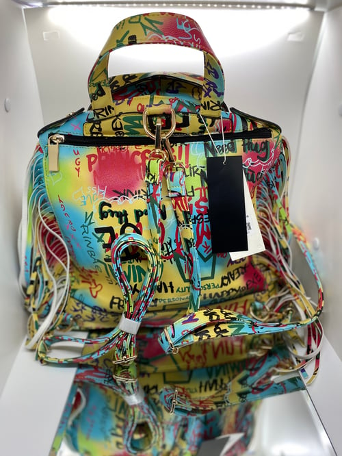 Image of Graffiti Moto Jacket Backpack / Handbag 