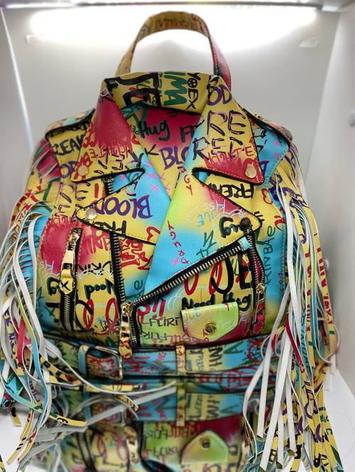 Image of Graffiti Moto Jacket Backpack / Handbag 