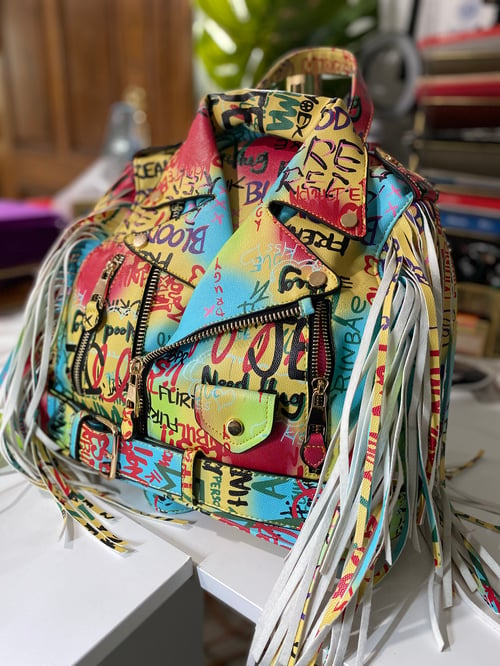 Image of Graffiti Moto Jacket Backpack / Handbag 