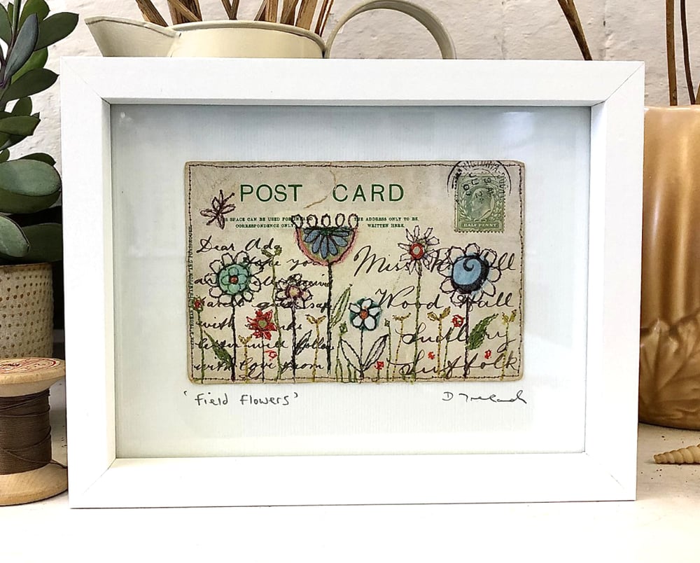 Field Flowers Framed Postcard Piece