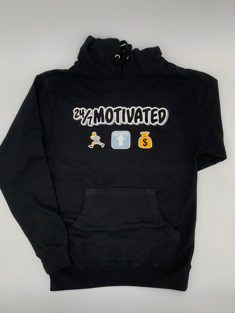 Image of 247MOTIVATED 🏃🏽‍♀️⬆️💰  BLACK HOODIE 