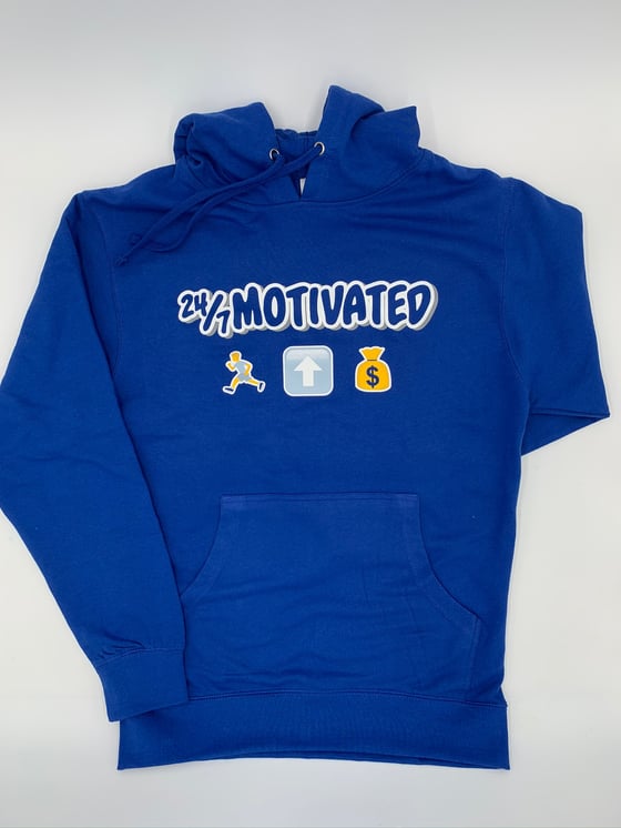 Image of 247MOTIVATED 🏃🏽‍♀️⬆️💰  BLUE HOODIE 