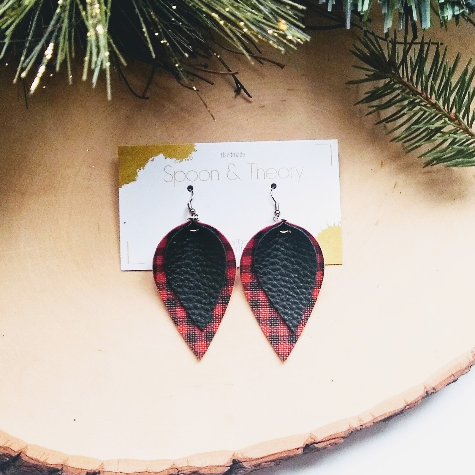 Vegan on sale leather earrings