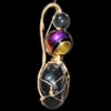 Shungite 14k GF Pendant with Obsidian and Venetian Glass Bead