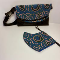 Image 5 of Fanny Pack and Matching Mask Designs By IvoryB Blue Gold
