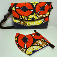 Image 2 of Fanny Pack and Matching Mask Designs By IvoryB Orange and Yellow