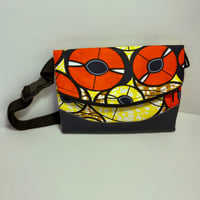 Image 2 of Designs By IvoryB Fanny Pack Red Yellow Ankara African Print 
