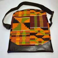 Image 4 of Designs By IvoryB Fanny Pack-Kente Burgundy Black