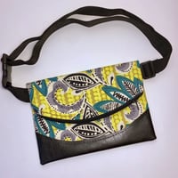 Image 3 of Designs By IvoryB Fanny Pack-Yellow Flower Ankara African Print
