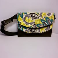 Image 2 of Designs By IvoryB Fanny Pack-Yellow Flower Ankara African Print