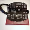 Designs By IvoryB Fanny Pack Black White Mudcloth Ankara African Print Burgundy