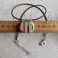 Image of stripy recycled pencil pendant