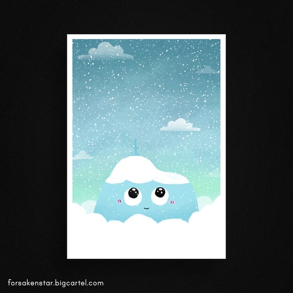Image of Puy-de-Dôme - snow - A4 (21 x 29,7 cm)