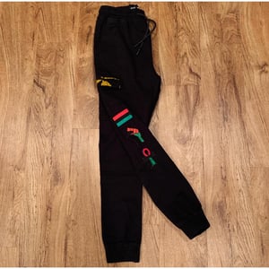 Image of Black RBG cargo joggers