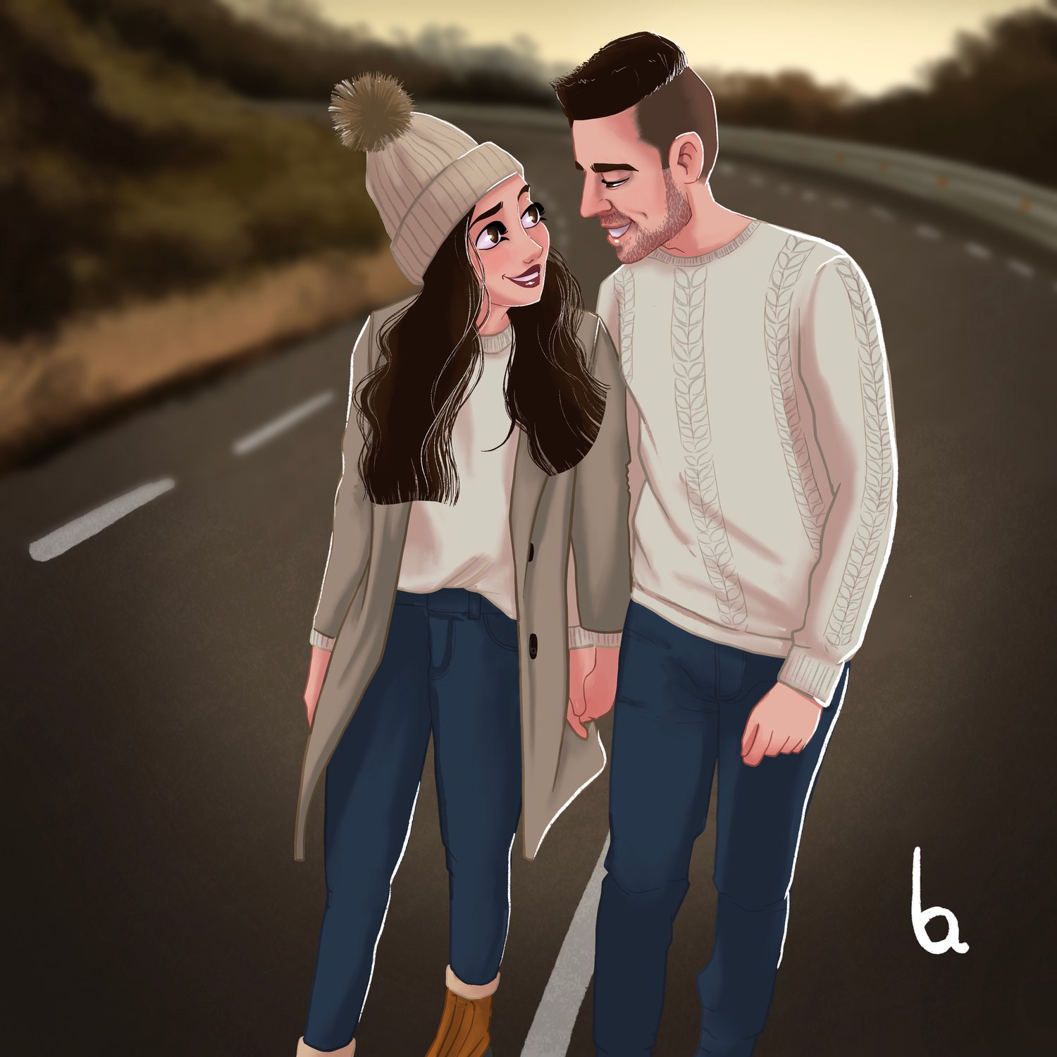 Image of (2 personas ) Retrato dibujizado ̶p̶r̶e̶c̶i̶o̶ ̶7̶0̶ ̶€̶