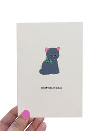 Image 1 of Grey Cat Birthday Card