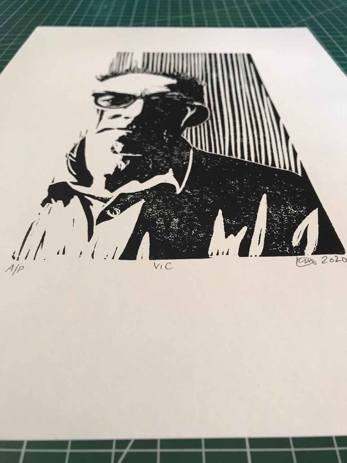 Image of Vic Godard. Subway Sect. Hand Made. Original A4 linocut print. Limited and Signed. Art.