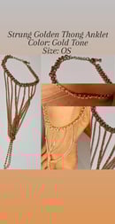 Image 1 of Strung Golden Thong Anklet