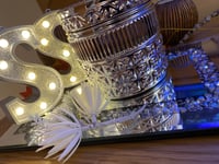 Silver Glass Diamond Candle