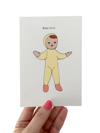 Image 1 of Baby Girl Card - Pink or Yellow Suit