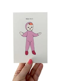 Image 2 of Baby Girl Card - Pink or Yellow Suit