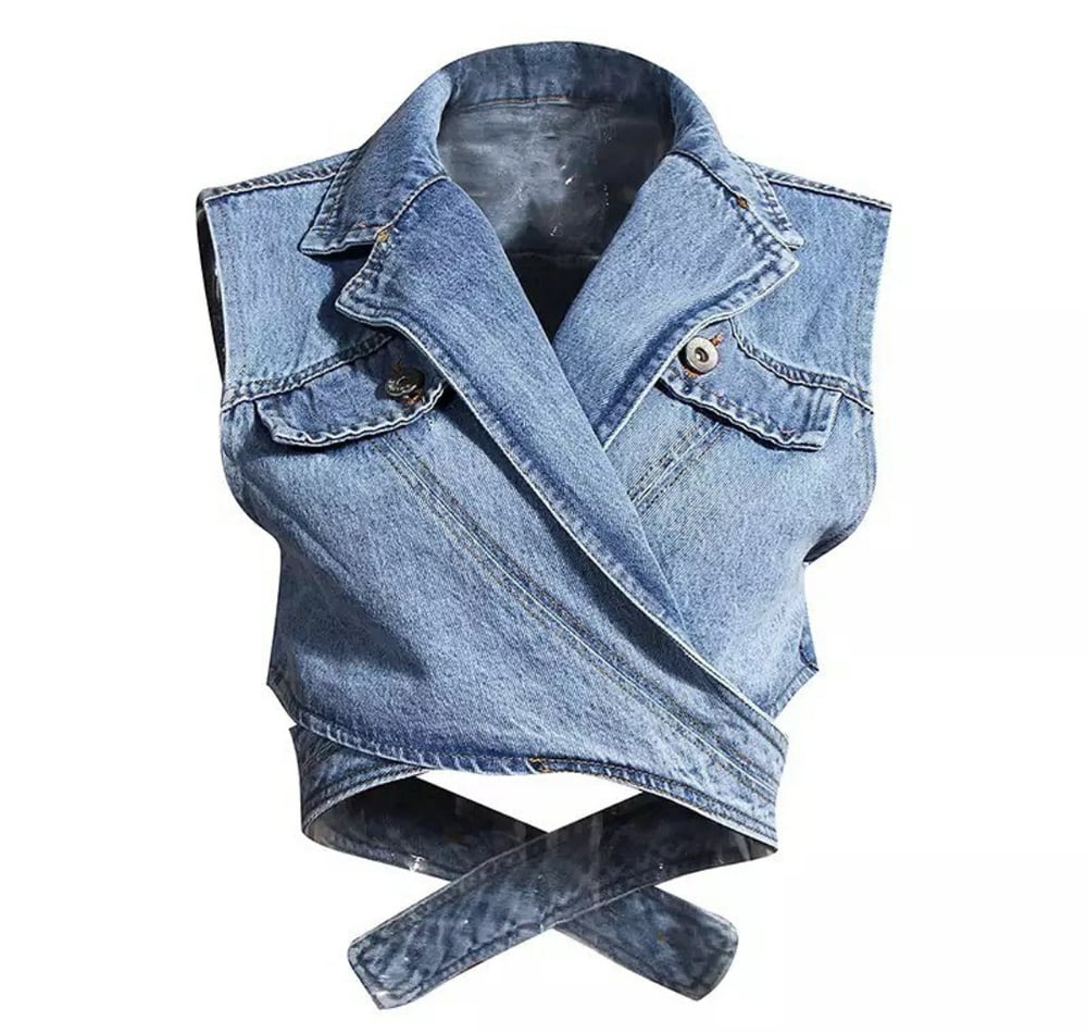 Button Down Denim Vest Combo 