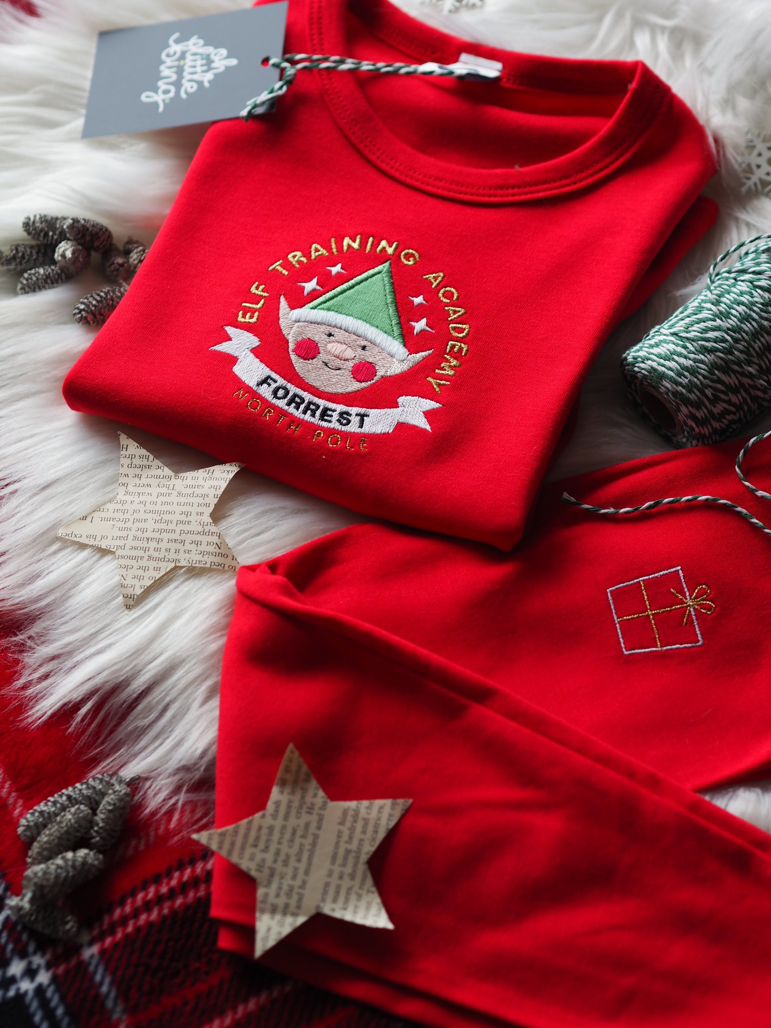 Image of Elf Training Academy - Red pjs/loungeset