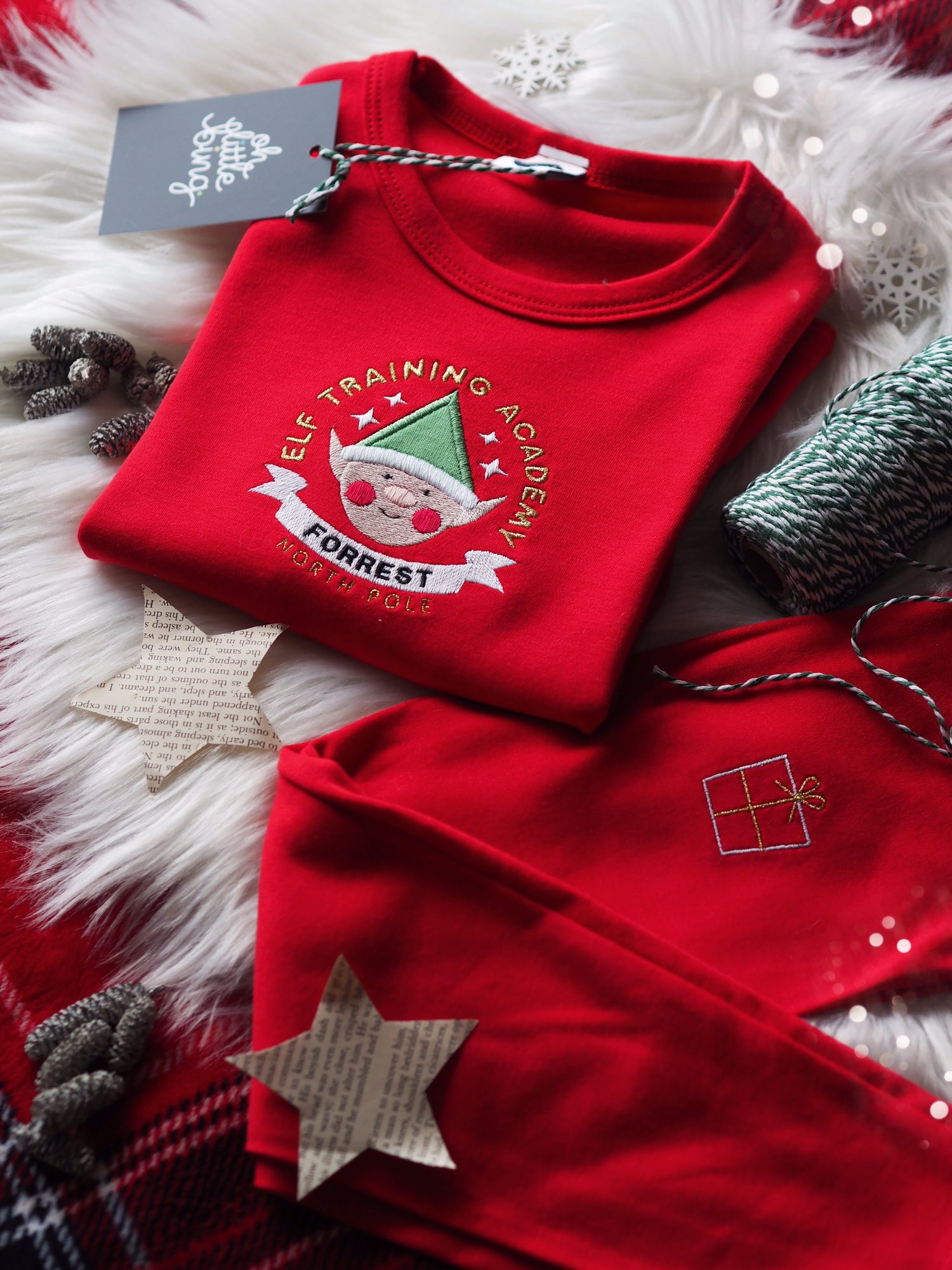 Image of Elf Training Academy - Red pjs/loungeset