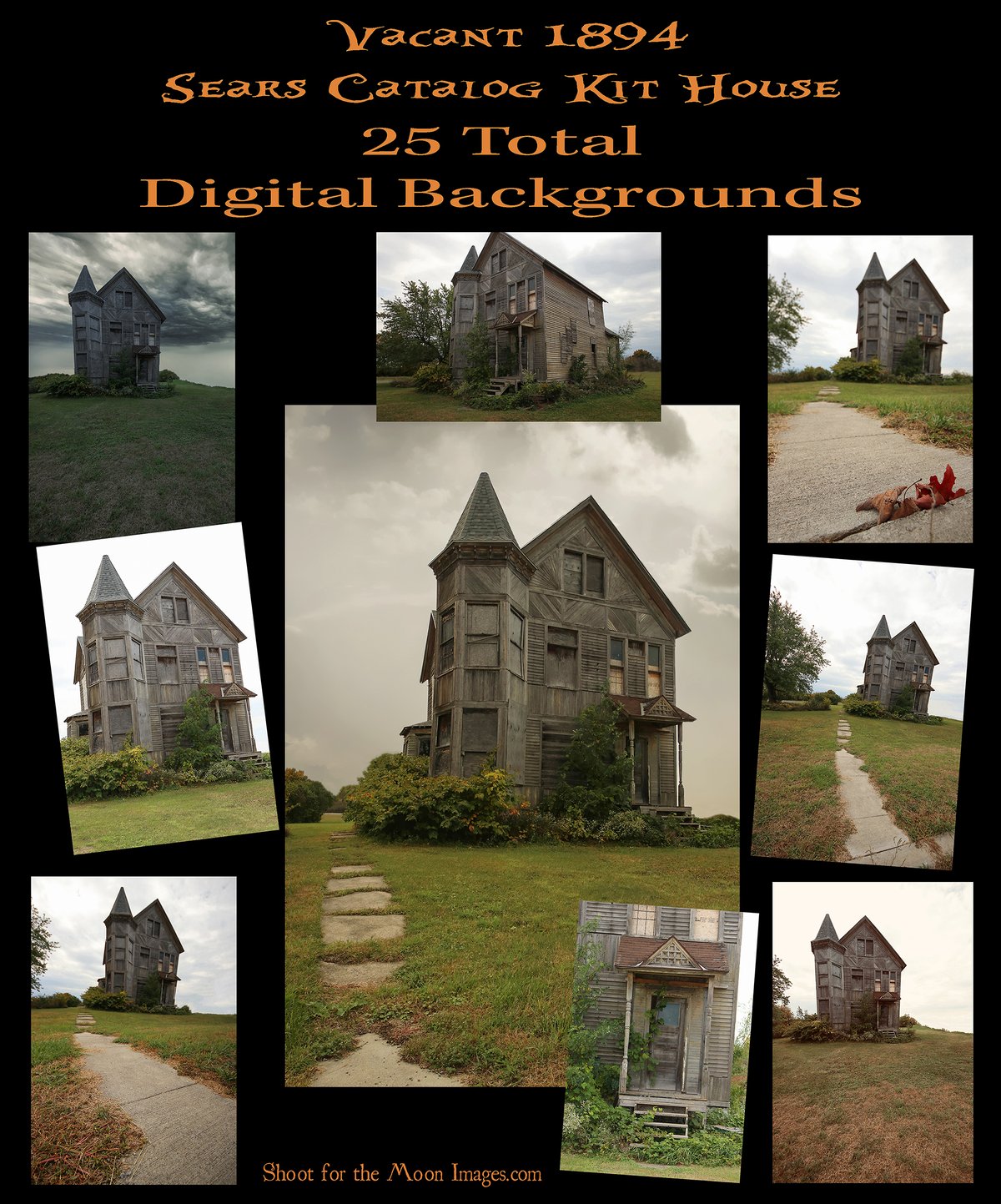 Vacant 1894 Sears Catalog Kit House DIGITAL BACKGROUNDS Shoot for the