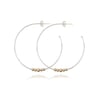 Large silver hoops with gold beads