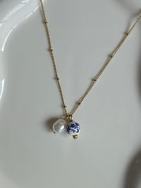 Image 2 of Gold Ceramic Pearl Necklace