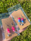 colored safety pin earrings 🥰