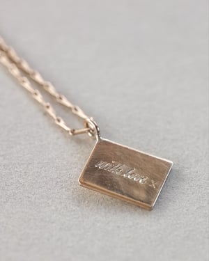 Image of 9ct yellow gold ‘With Love’ necklace