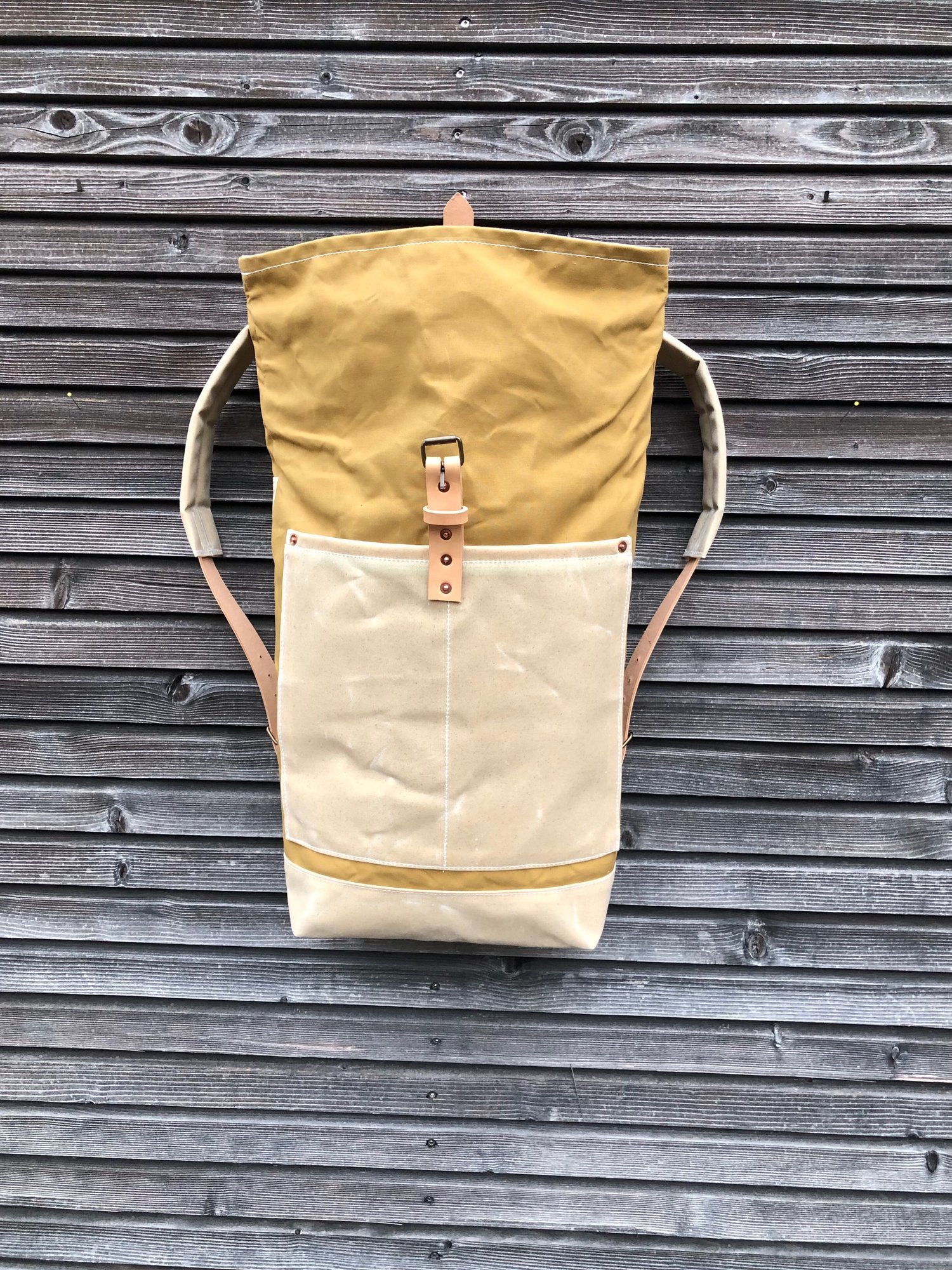 Image of Dry waxed canvas backpack