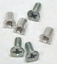 Image 1 of NAB 1/4" Hardware Set Pack of 3 Screws & Barrel Nuts for Metal Tape Reels