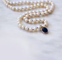 Image 2 of victorian pearl choker with onyx pendant