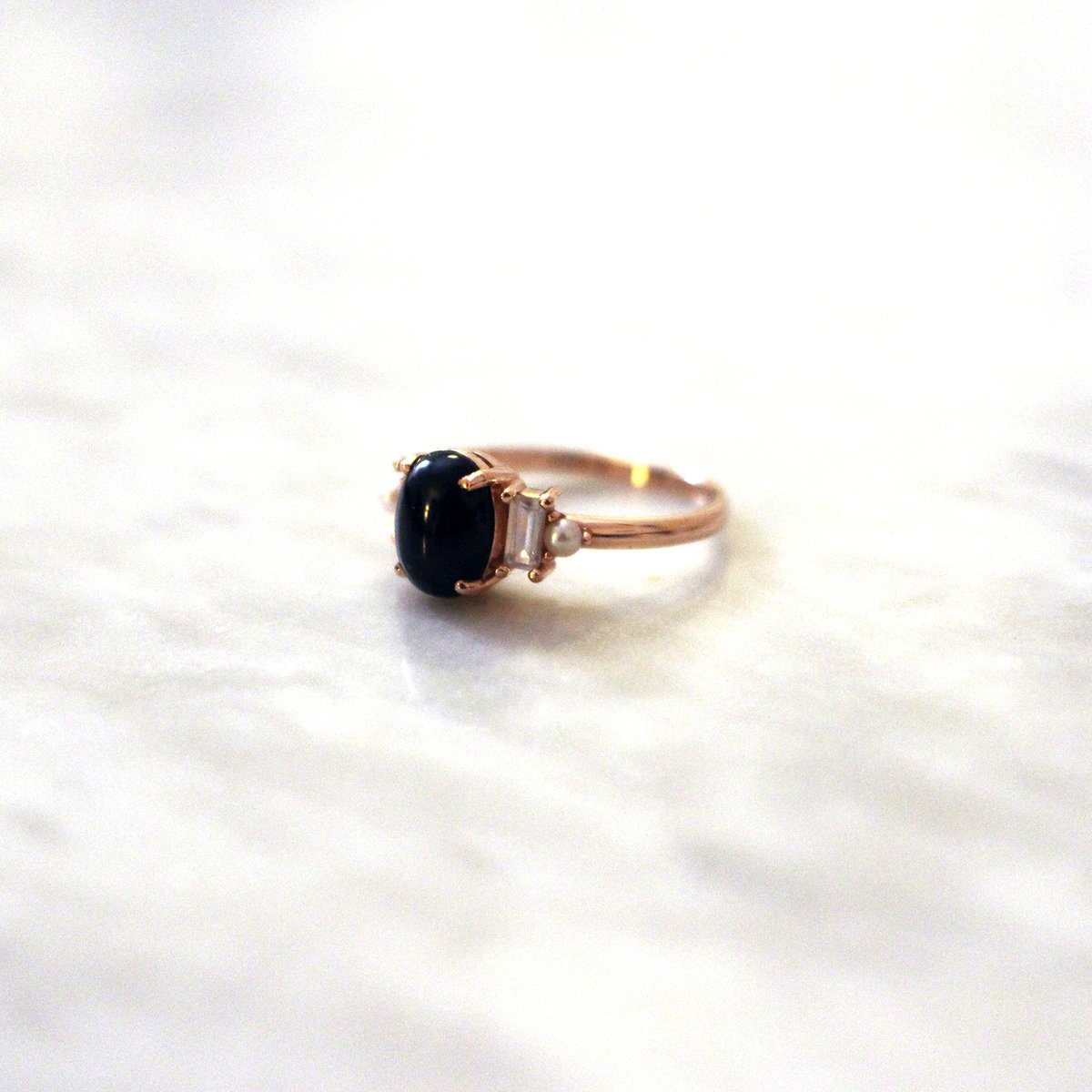 Image of Deco onyx ring