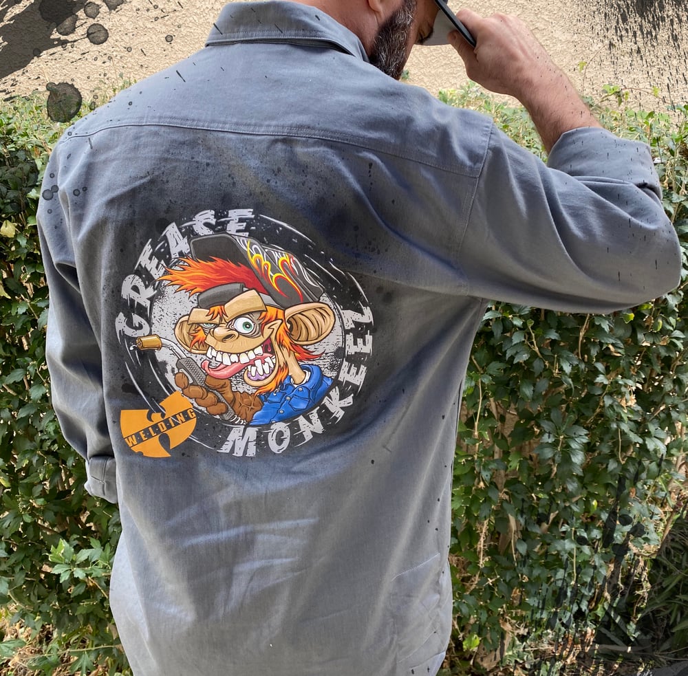 Image of Grease Monkeez - Welding/Mechanic Button Down Shirt with name patch