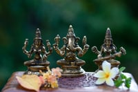 Image 1 of BRASS  Lakshmi, Ganesha, Saraswathi 