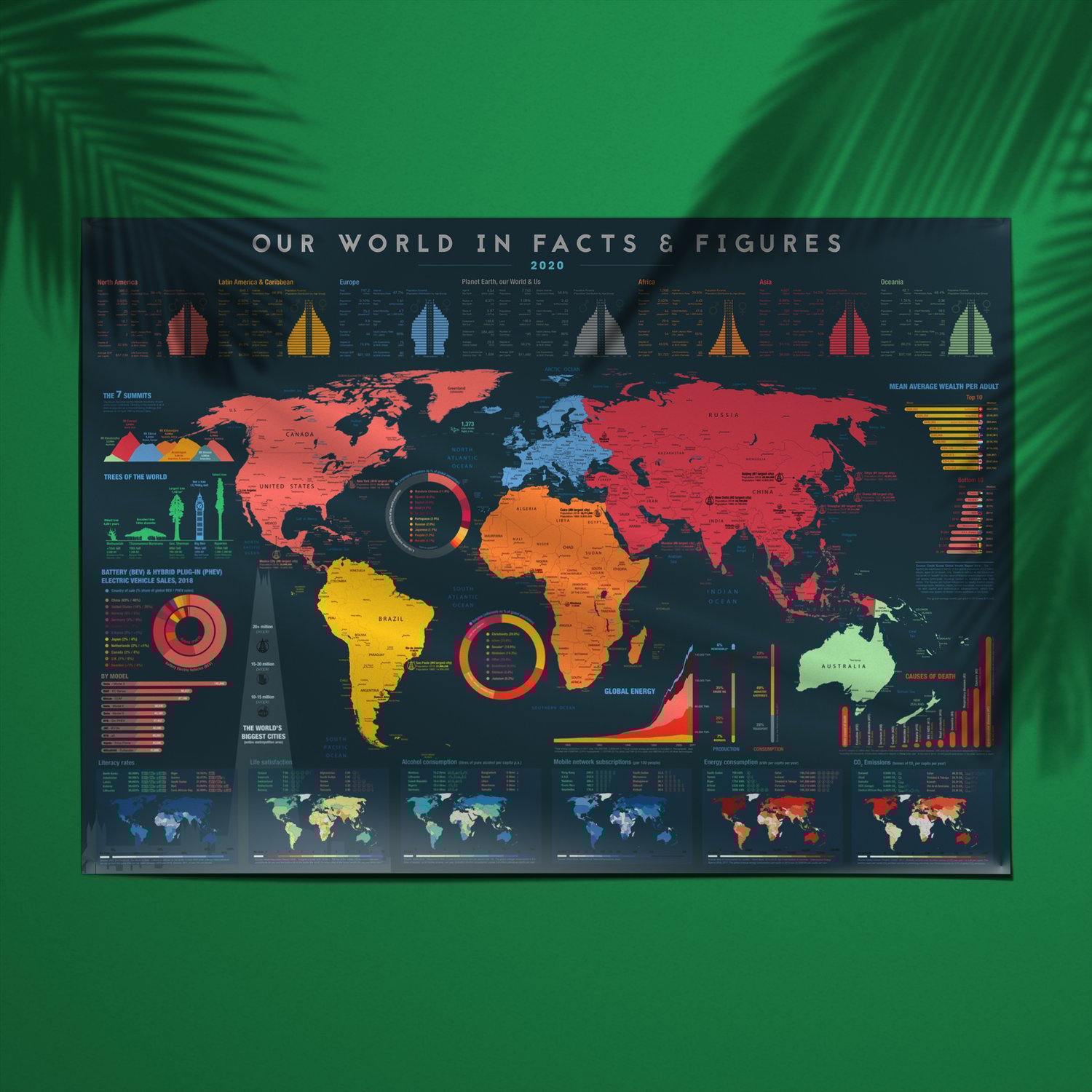 World in Facts & Figures (Dark, Unframed)