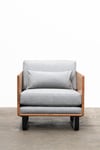 CLOVER LOUNGE CHAIR IN TASMANIAN OAK WITH GREY WOOL UPHOLSTERY - AVAILABLE NOW