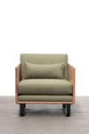 CLOVER LOUNGE CHAIR IN TASMANIAN OAK WITH GREEN WOOL UPHOLSTERY - AVAILABLE NOW