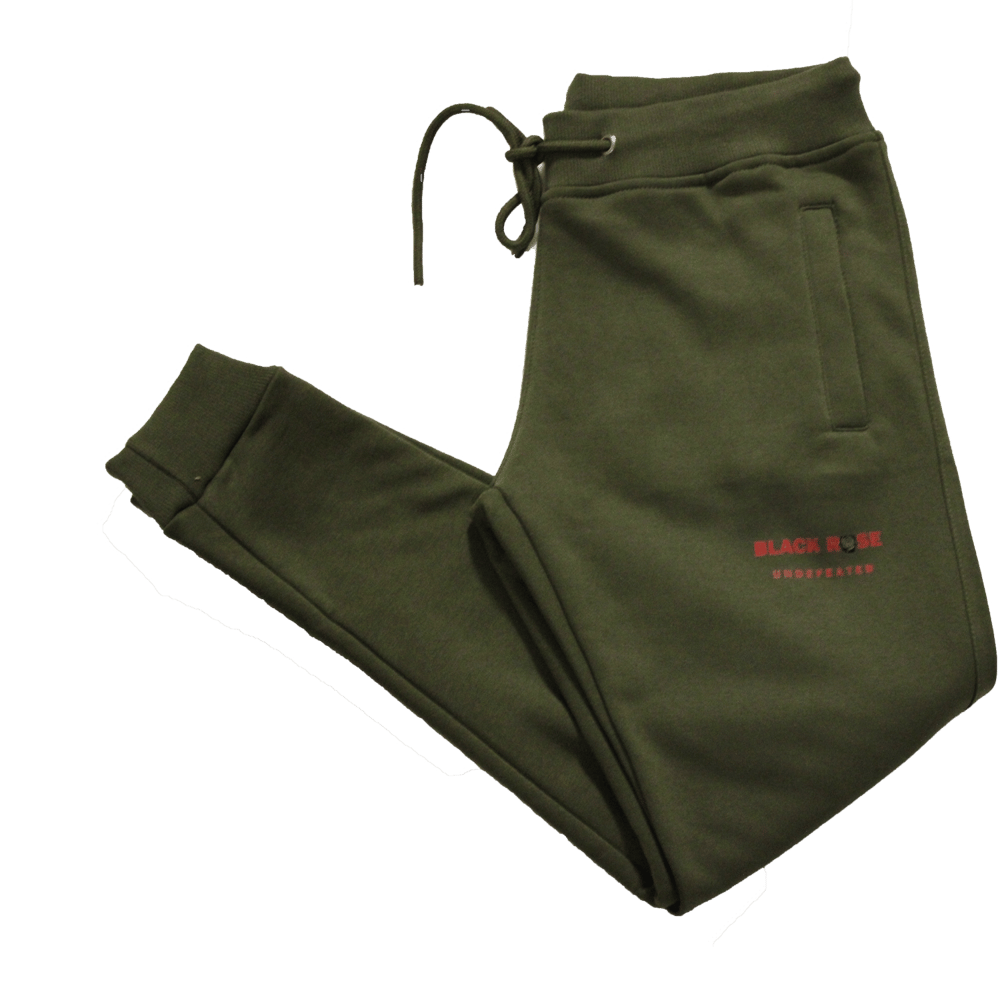 Image of olive green Rose logo pants