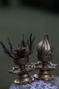 Image 3 of Brass Oil Lamp with Lotus petals