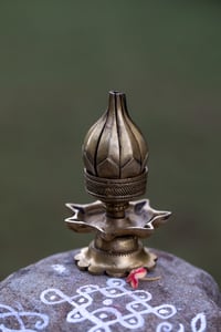 Image 1 of Brass Oil Lamp with Lotus petals