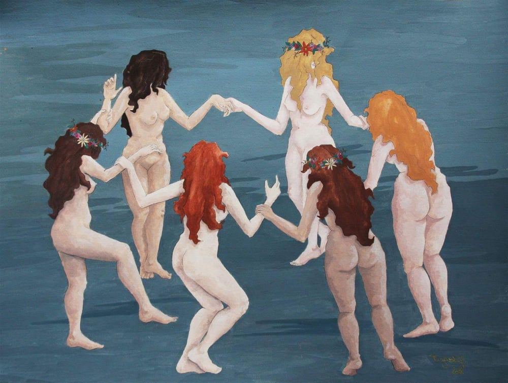 Image of Witch dance illustration painting